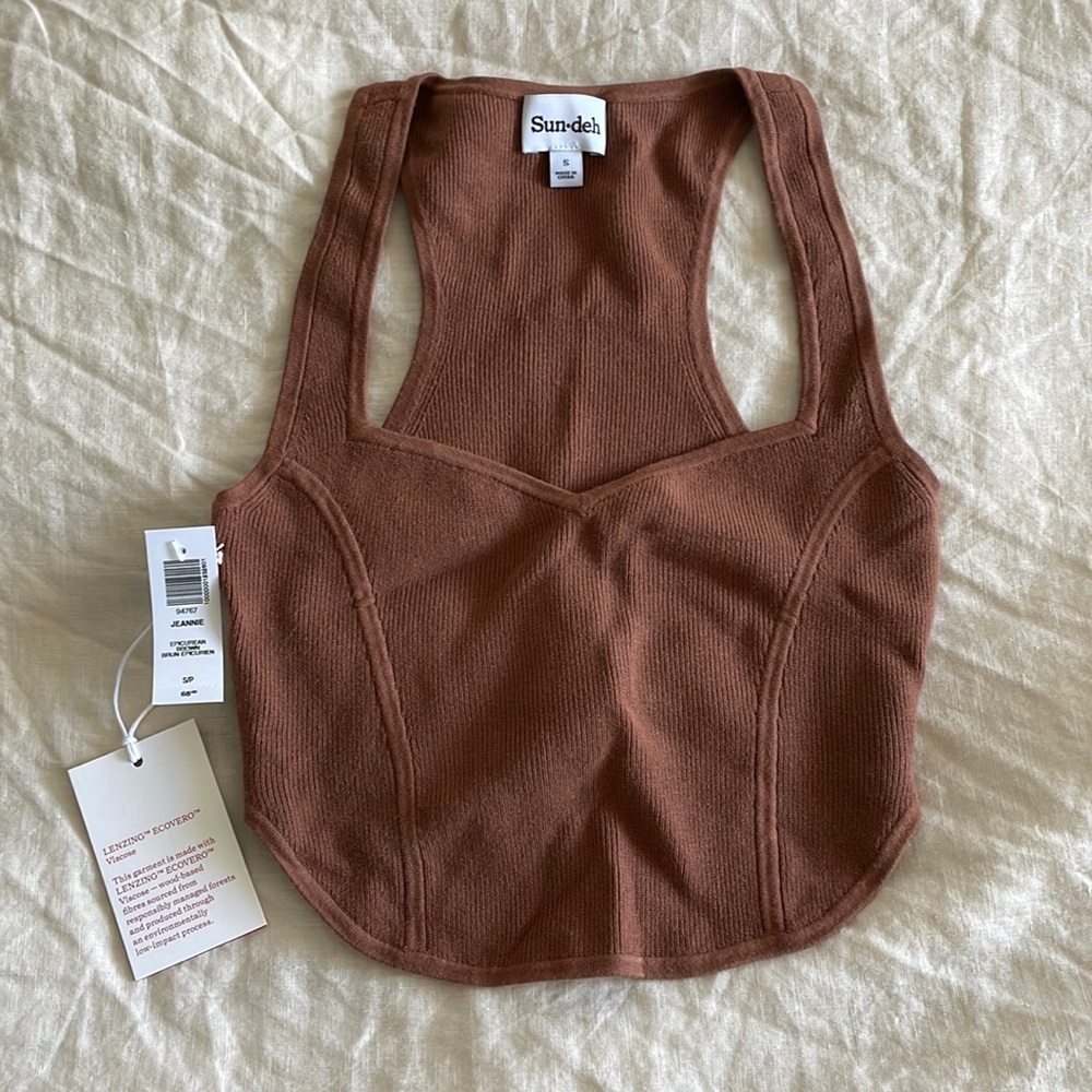 NWT Aritzia Sunday Best Jeannie Sweater, Epicurean Brown, size S